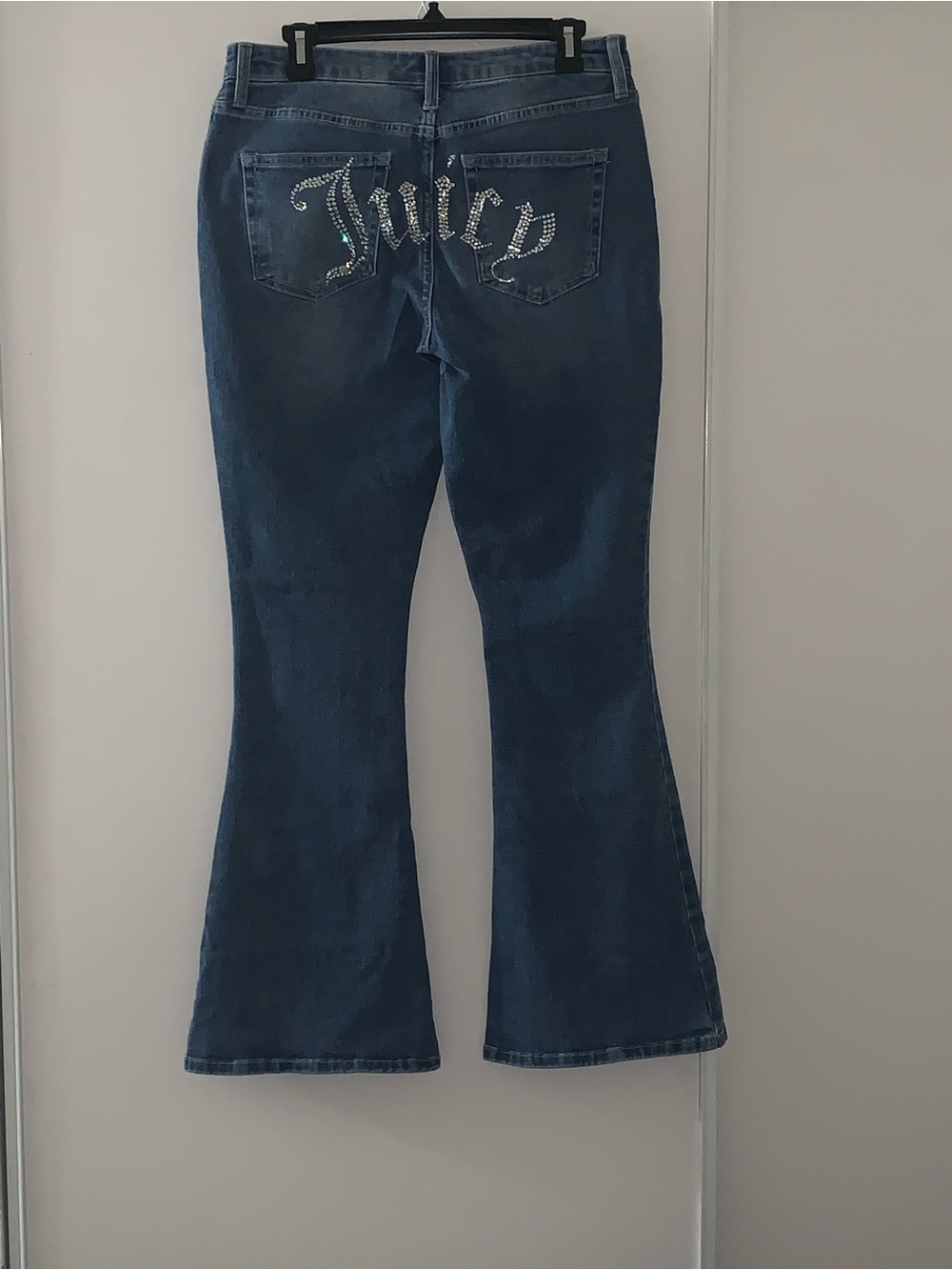 Juicy Couture Dark Blue Flared Jeans with Rhinestone Back Logo